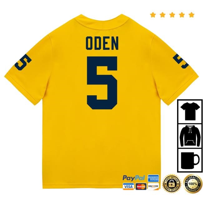 The M Den Michigan Wolverines #5 Jacob Oden Student Athlete Maize Football Jersey New Shirt