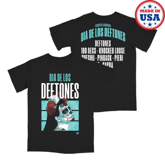 Dia De Los Deftones 2023 La Catrina Segements Black T-Shirt