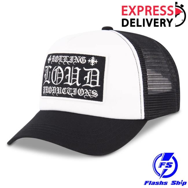 Official Rolling Loud Merch Store Shop Rolling Loud RL Loudhearts White Trucker Hat RollingLoud