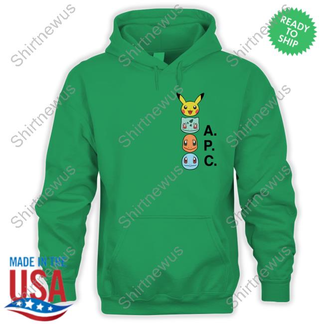 Pokemon Center Merch Pokémon × A.P.C. Green The Portrait Hoodie
