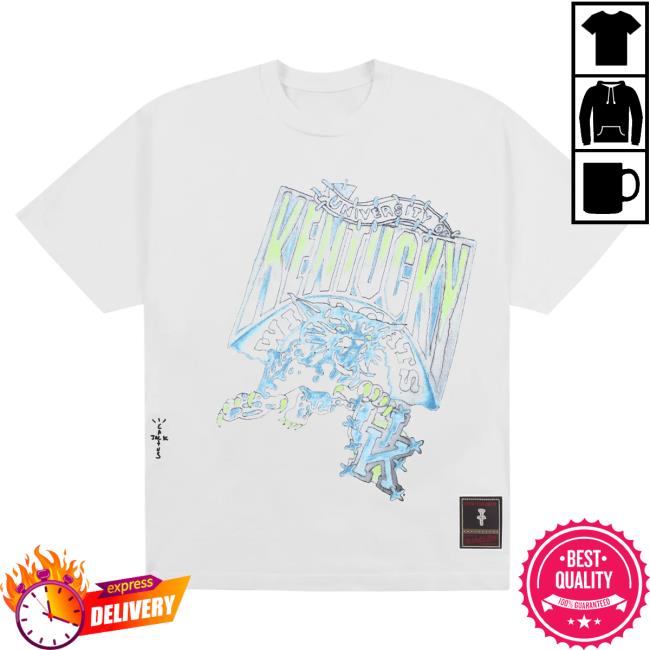 Official Travis Scott Utopia Merch Store CJ X M&N X UNIVERSITY OF KENTUCKY HANDDRAWN Tshirt Travis Scott Apparel Clothing TravisScott