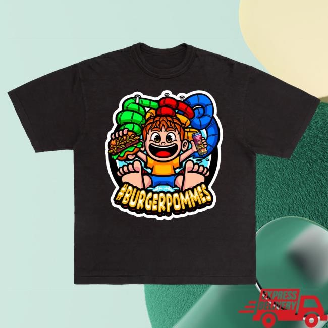Official Lukasbs Merch Store Lukasbs Burger Pommes Wasserpark Tee LukasBS Shop | Burgerpommes by LunyMerch