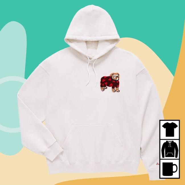 Official Duke And Winston Bulldog Hearts Patch Hood (Natural) Duke & Winston