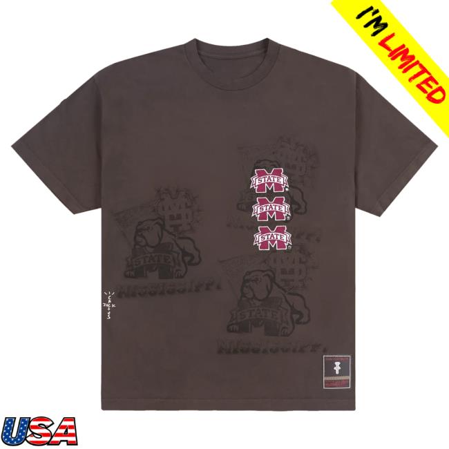 Official Travis Scott Utopia Merch Store CJ X M&N X MISSISSIPPI STATE UNIVERSITY SEAL Shirt New Travis Scott Apparel Clothing TravisScott