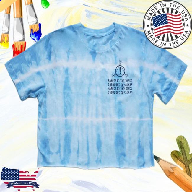 Official Panic! at the Disco Merch Store Panic! At The Disco Blue Tie Dye Wave Logo Crop Shirt New