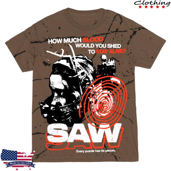 Official Studiohouse Designs Merch Store Saw Classic Tiedye Shirts Final Test (Brown) Studiohouse Designs Apparel Clothing Shop StudiohouseDesigns