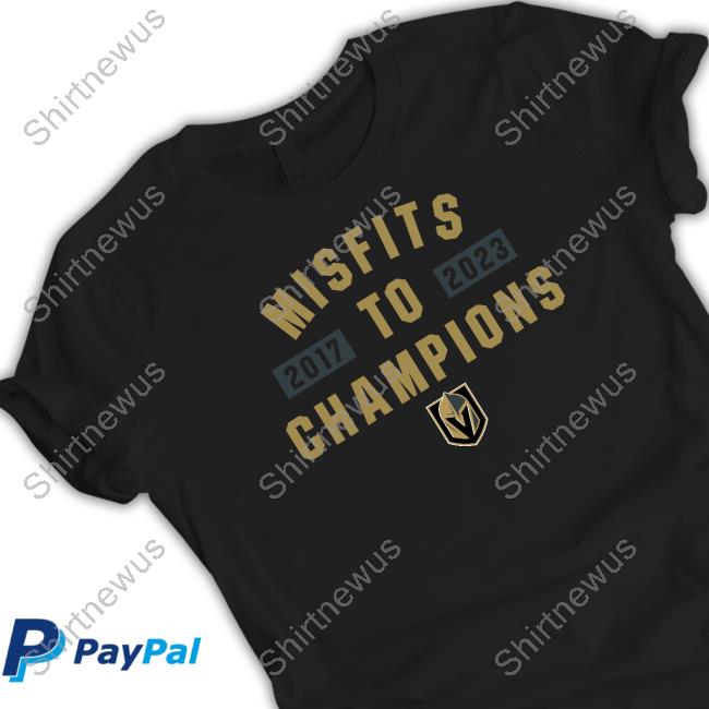 Official Vegas Golden Knights Merch Vegas Golden Knights Breaking T Misfits To Champions Shirt