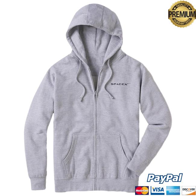 Official Spacex Merch Shop Dragon New Zip Up Hoodie