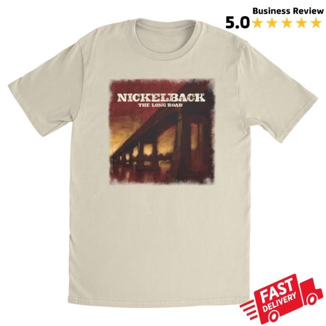 Official Nickelback Merch Nickelback The Long Road Album Vintage White T Shirt Nickelback Apparel