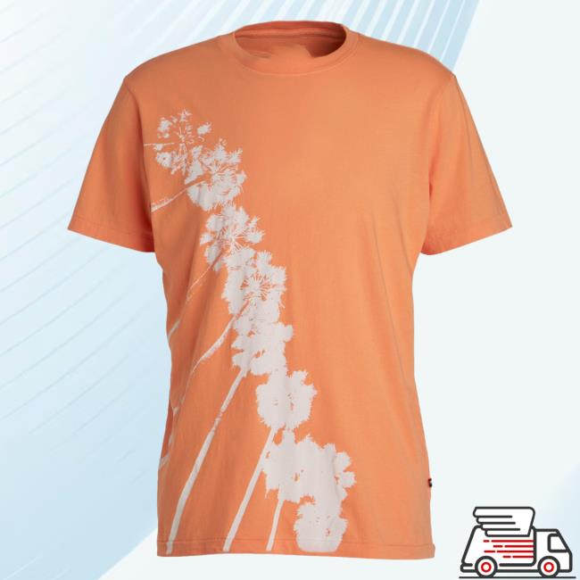 Official Harry Rosen Sol Angeles Clothing Palm Tree Print Crewneck Hot Shirt Orange