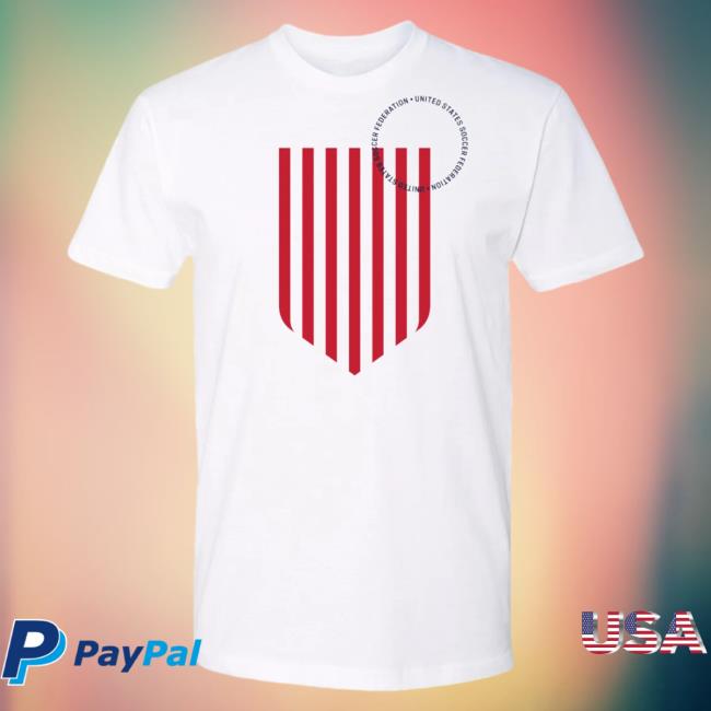 Official Uswnt Merch Store Uswnt Unisex USMNT Striped Crest White Attractive Shirt Uswnt Apparel Clothing Shop