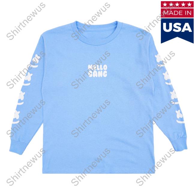 Official Marshmello Music Clothing Store Shop Mellogang Faces L/S Hoodie Carolina Blue Marshmellomusic Merch