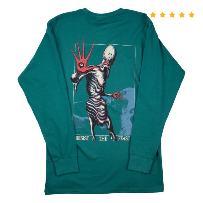 Official Any Means Necessary Clothing Pale Man Resist The Feast Long Sleeve Teal
