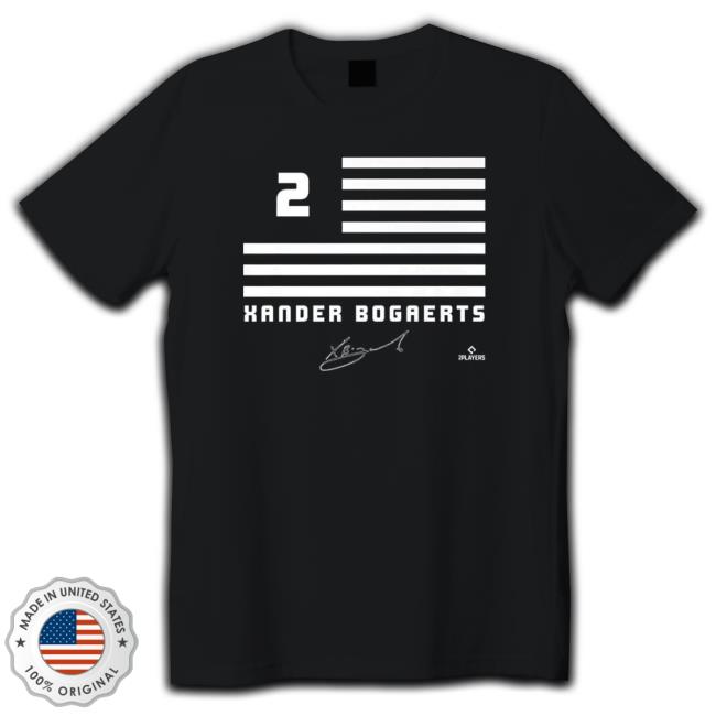 Xander Bogaerts Flag Signature Tee Shirt