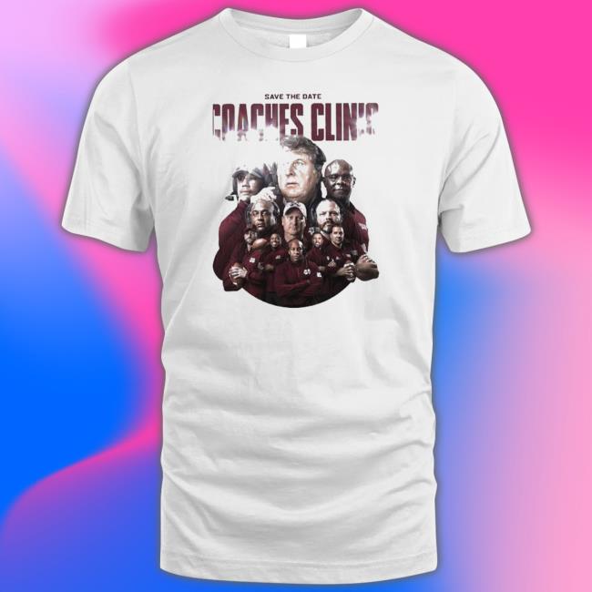 Official Save The Date Coaches Clinic Mike Leach Tee Shirt