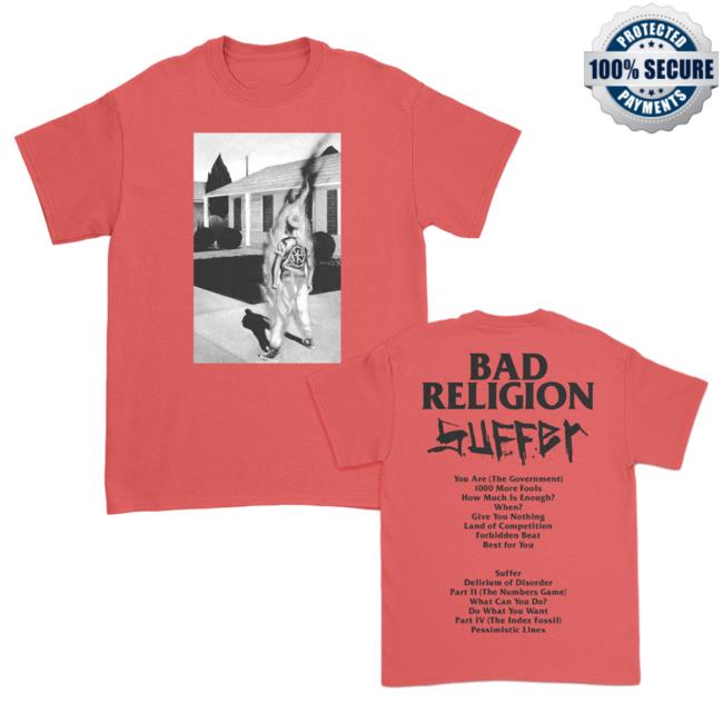 Official Kings Road Merch Store Bad Religion Suffer Tracklist Shirt New (Red) BadReligion Kings Road Shop
