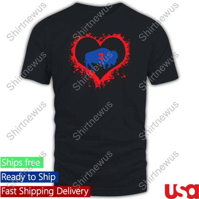 Damar Hamlin Heart 3 Long Sleeve T Shirt Midnightboathouse
