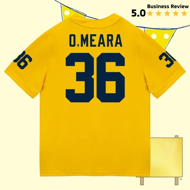 The M Den Michigan Wolverines #36 Tomas O'Meara Student Athlete Maize Football Jersey Tee