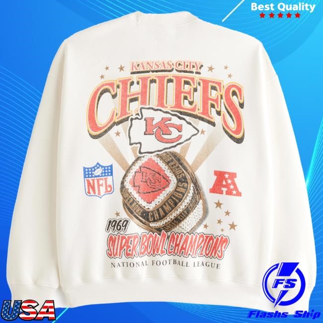 Official Abercrombie And Fitch Kansas City Chiefs Graphic Sweatshirts NFL by Abercrombie