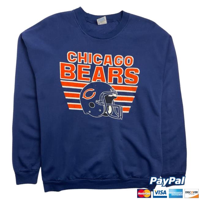 Official Shop Demand Vintage Chicago Bears Long Sleeve Tee Shirt Navy Shopdemand