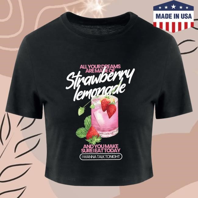 Official Day Of The Moon Store Shop Strawberry Lemonade Crop Tshirt Black