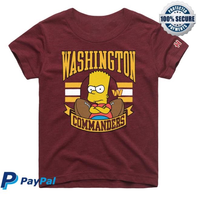 Official Youth Homage x The Simpsons Burgundy Washington Commanders New Shirt