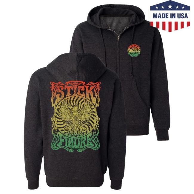 Stick Figure Rasta Phoenix Zip Popover Hoodie Stick Figure Merch Store Official