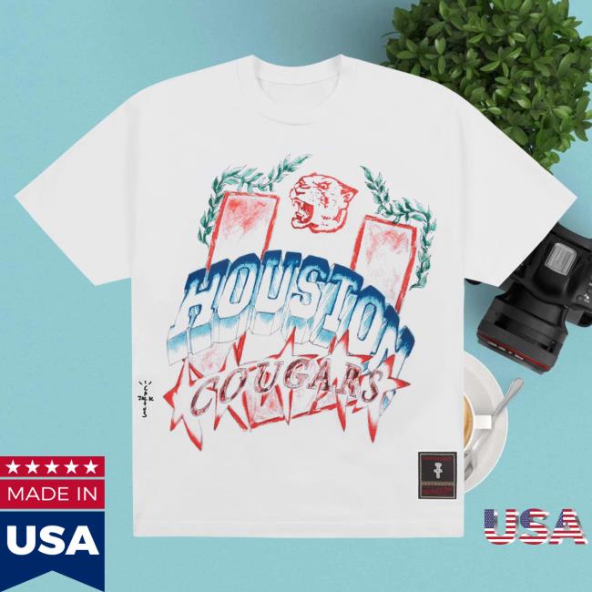 Official Travis Scott Utopia Merch Store CJ X M&N X UNIVERSITY OF HOUSTON HANDDRAWN Tshirt Travis Scott Apparel Clothing TravisScott
