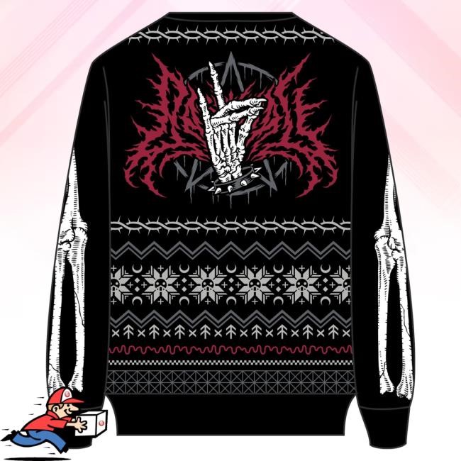 Official Babymetal Merch Store "Put Your Kitsune Up!!” Holiday Crewneck Sweatshirt