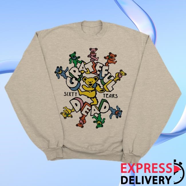 Official Grateful Dead Merch 60th Marching Bears Sweatshirt GratefulDead