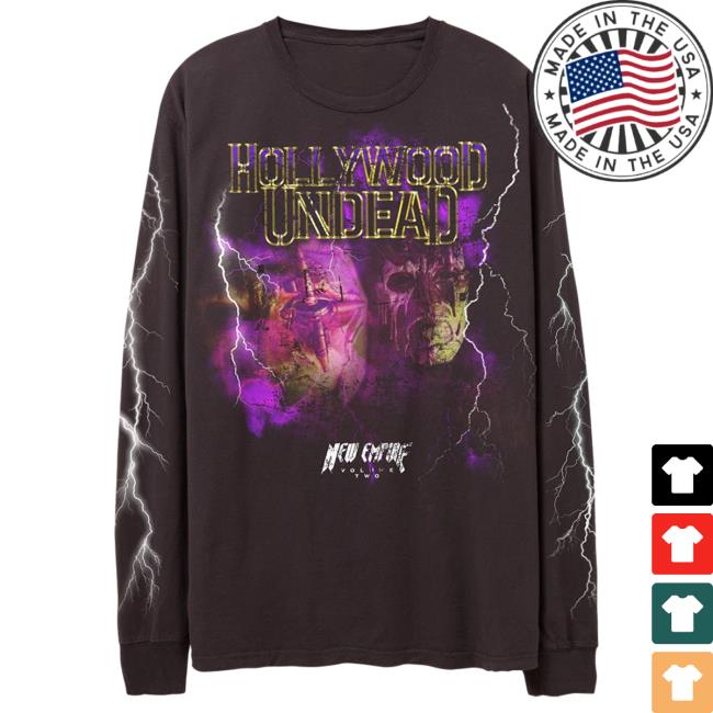 Hollywood Undead Merch Store New Empire Vol 2 Dove And Grenade Logo Lightning Long Sleeve Shirt HollywoodUndead