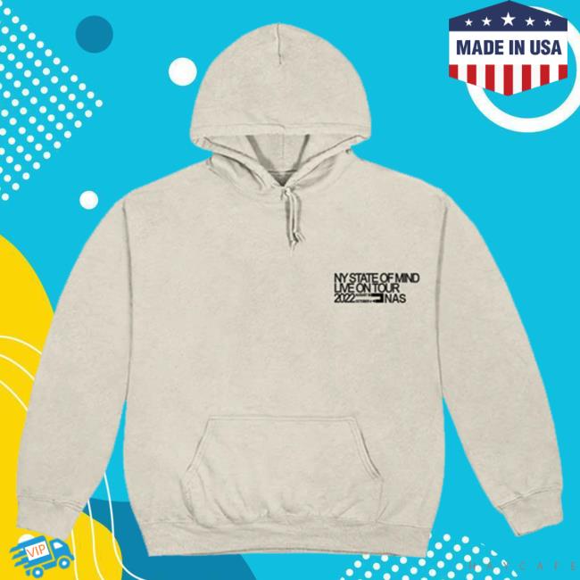 Official Nasir Jones Shop Nas Merch Sand 2022 Ny State Of Mind Pull Over Hoodie Nasirjones