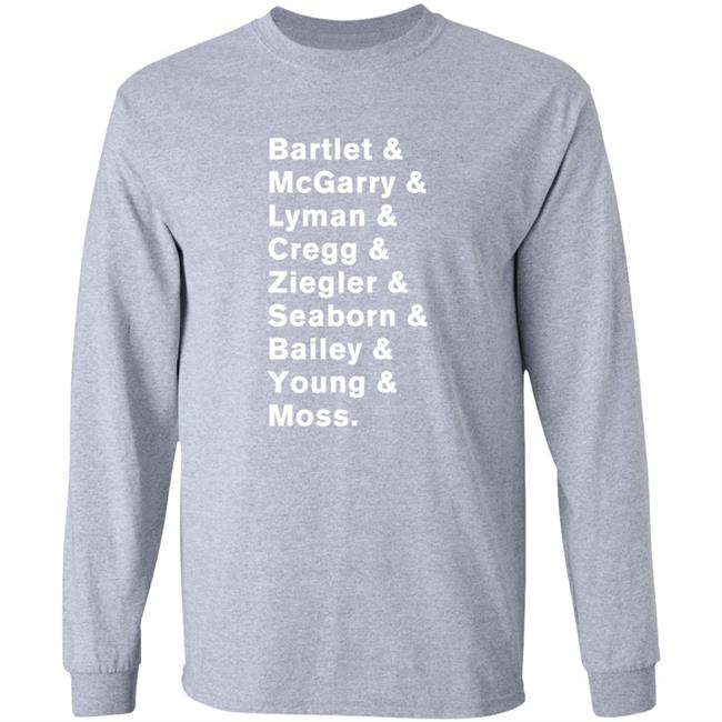 Pop Threads President Bartlet & Staff List Of Names Graphic T Shirt Bartlet Mcgarry Lyman Cregg The West Wing T Shirt Hoodie Pop Threads President Bartlet & Staff List Of Names Graphic T Shirt Bartlet Mcgarry Lyman Cregg The West Wing T Shirt Hoodie
