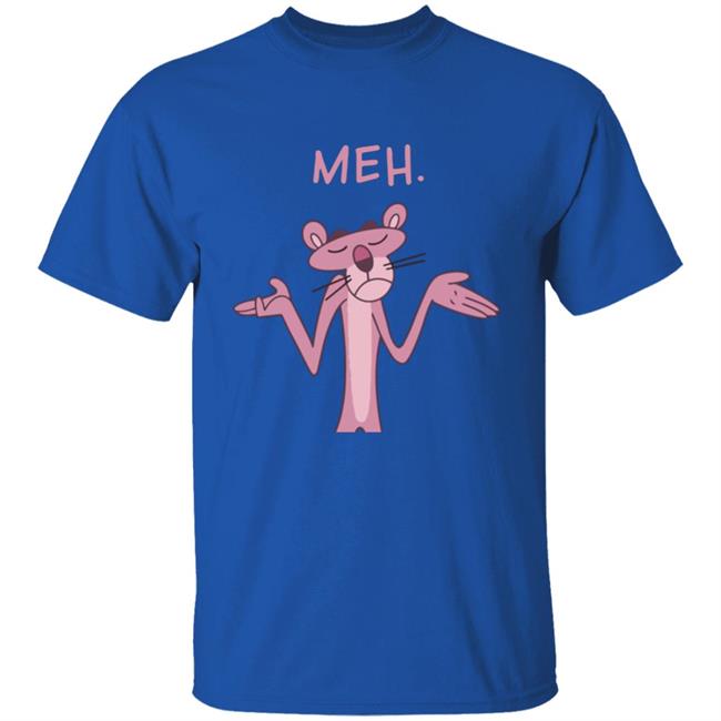 Qwertee Pink Apathy Pink Panther Meh Shirt