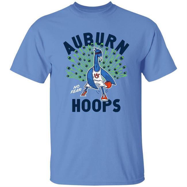 Homefield Apparel Merch Auburn Basketball Peacock Auburn Hoops No Fear Tee Shirt