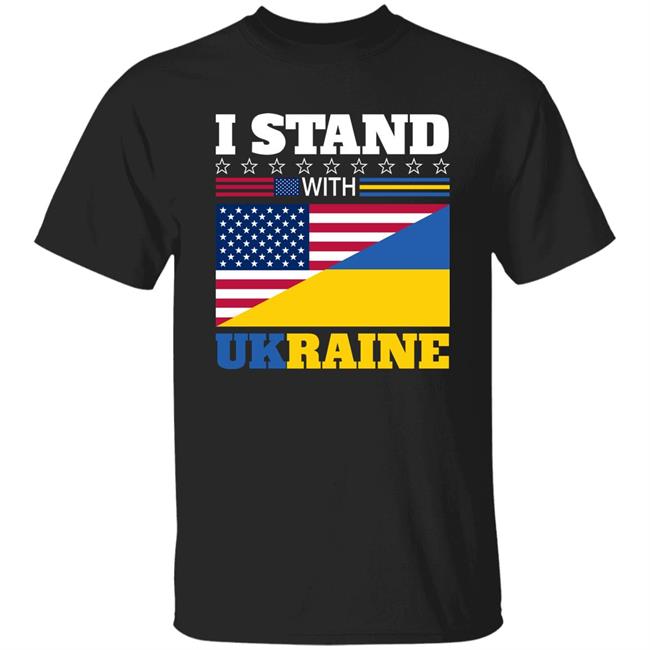 I Stand With Ukraine Usa Flag T Shirt