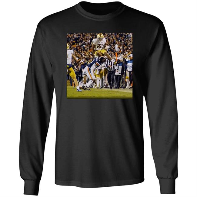 Aj Diggs 22 Logan Diggs Goirish Notre Dame Football Long Sleeve T Shirt Happy 2/22/22