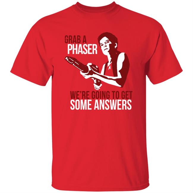 Indiegogo Merch Janeway Shirt Grab A Phaser We’re Going To Get Some Answers Women’s T Shirt Terry Farrell