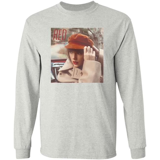 Taylor Swift Red Merch Album Cover Heather Grey Long Sleeve T Shirt Taylor Swift Red Merch Album Cover Heather Grey Long Sleeve T Shirt