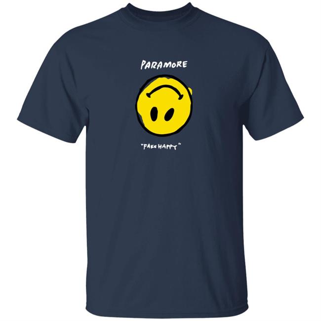 Paramore Merch Paramore Fake Happy Black T Shirt Paramore Merch Paramore Fake Happy Black T Shirt