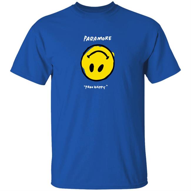 Paramore Merch Paramore Fake Happy Black T Shirt Paramore Merch Paramore Fake Happy Black T Shirt