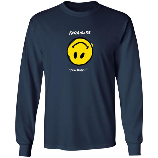 Paramore Merch Paramore Fake Happy Black T Shirt Paramore Merch Paramore Fake Happy Black T Shirt
