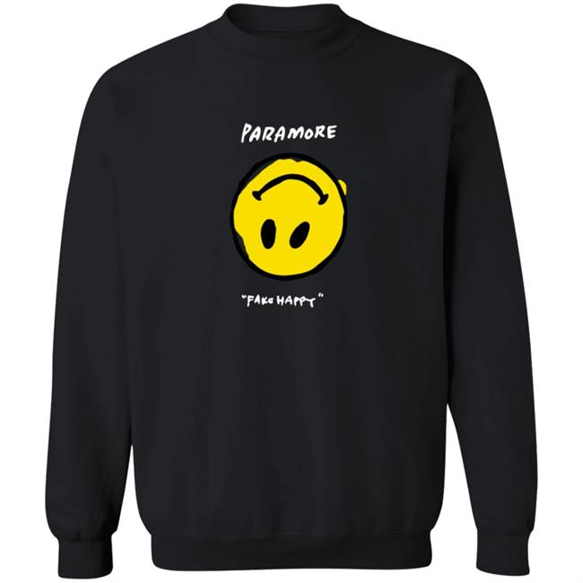 Paramore Merch Paramore Fake Happy Black T Shirt Paramore Merch Paramore Fake Happy Black T Shirt