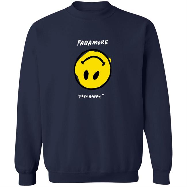Paramore Merch Paramore Fake Happy Black T Shirt Paramore Merch Paramore Fake Happy Black T Shirt
