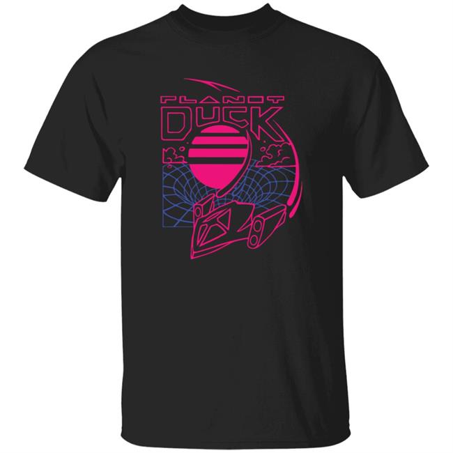 Quackity Shop Merch Planet Duck Neon Time Travel T Shirt