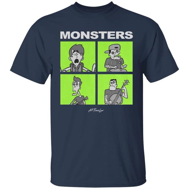 All Time Low Merch Monsters Square T Shirt All Time Low Merch Monsters Square T Shirt