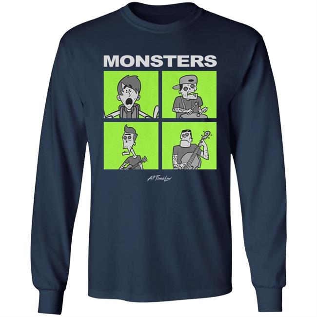 All Time Low Merch Monsters Square T Shirt All Time Low Merch Monsters Square T Shirt