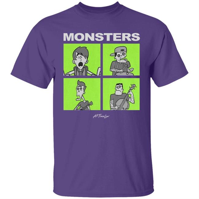 All Time Low Merch Monsters Square T Shirt All Time Low Merch Monsters Square T Shirt
