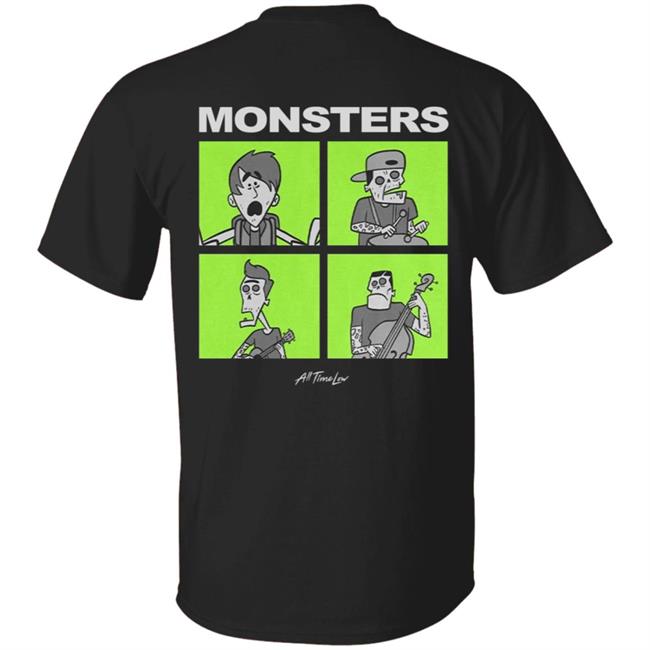 All Time Low Merch Monsters Square Hoodie All Time Low Merch Monsters Square Hoodie