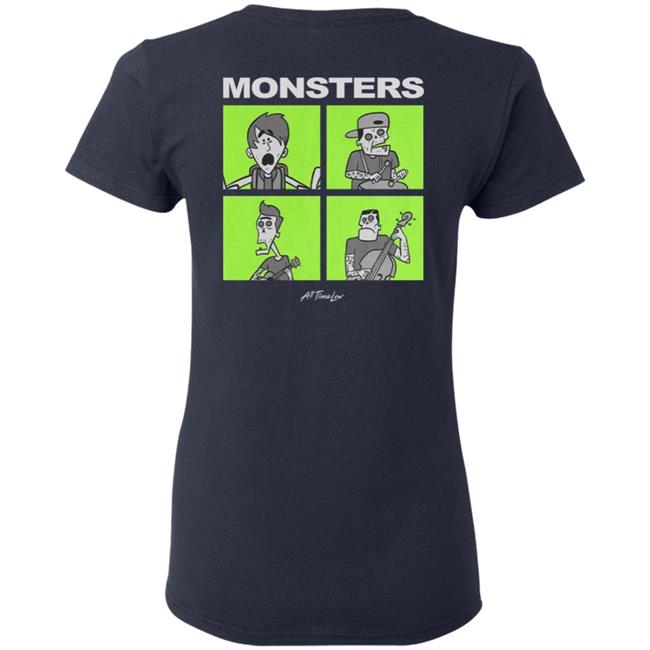 All Time Low Merch Monsters Square Hoodie All Time Low Merch Monsters Square Hoodie